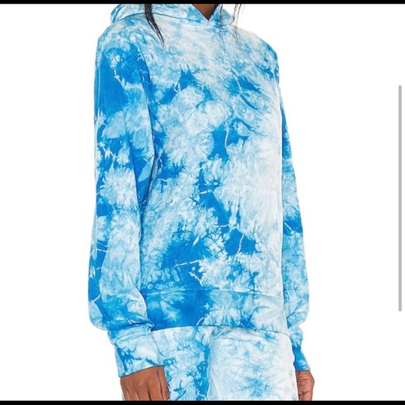 NWT Frankie’s Bikinis Aiden Hoodie in Blue Ocean Tie Dye - Picture 10 of 11